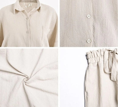  Ensemble deux pièces - Cardigan à boutonnage unique Top ample Short taille haute