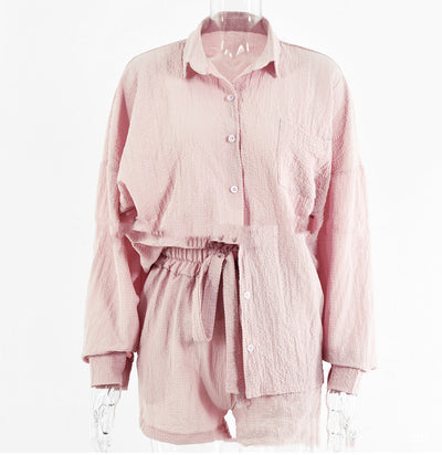  Ensemble deux pièces - Cardigan à boutonnage unique Top ample Short taille haute