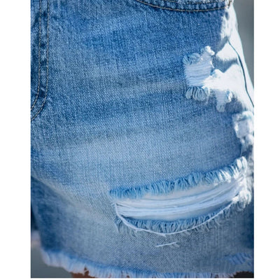  Short en denim à franges, couture déchirée, short en jean pour femmes