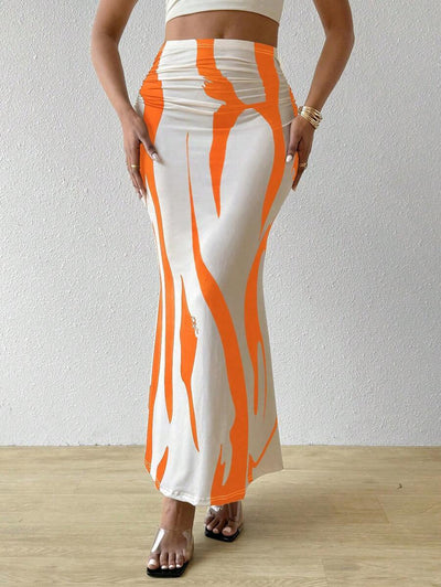 Popular Women's Dress With Zebra Pattern Tight Fitting High Waisted Fish Tail Fashion Skirt
