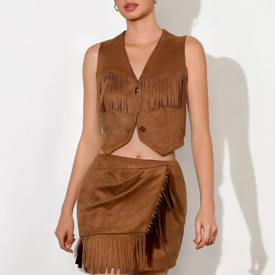 Ensemble de veste gilet sans manches pour femmes à col en V à col en V pour femmes