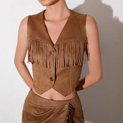 Ensemble de veste gilet sans manches pour femmes à col en V à col en V pour femmes