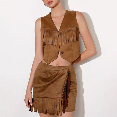 Ensemble de veste gilet sans manches pour femmes à col en V à col en V pour femmes