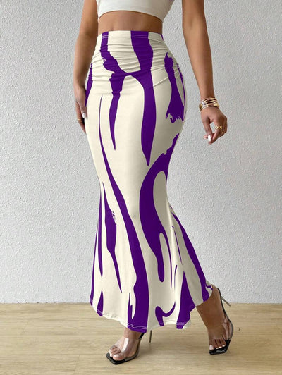 Popular Women's Dress With Zebra Pattern Tight Fitting High Waisted Fish Tail Fashion Skirt