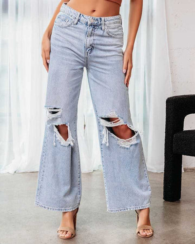 Jeans déchirés amincissants pour femmes