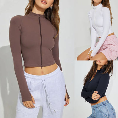 New Sunscreen Stand Collar Zipper Cardigan Sports Long Sleeve Jacket