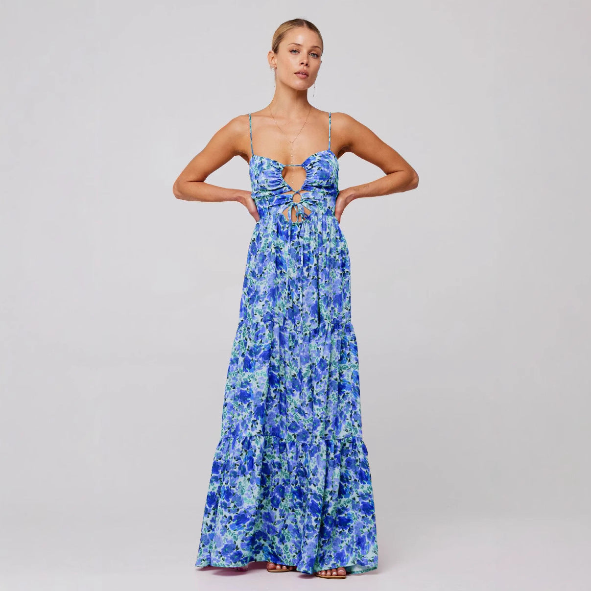 robe multicolore à coutures  imprimées