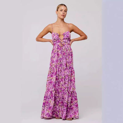 robe multicolore à coutures  imprimées