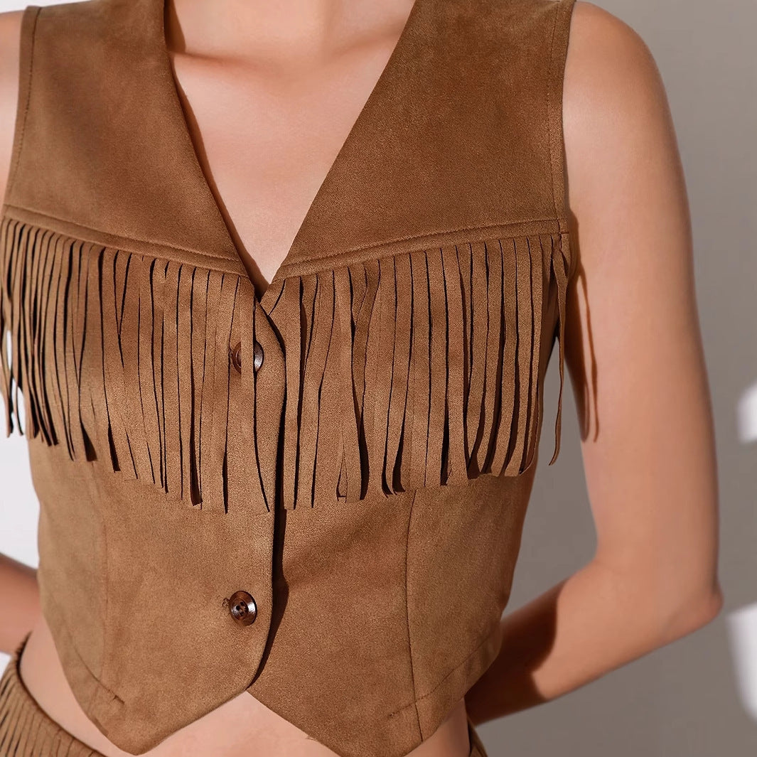 Ensemble de veste gilet sans manches pour femmes à col en V à col en V pour femmes