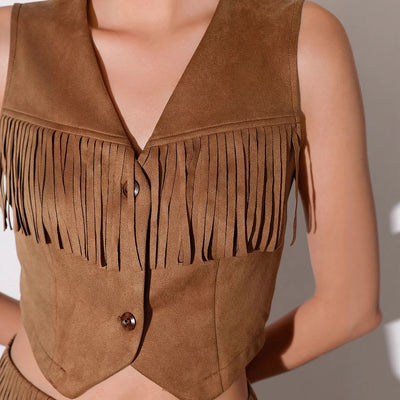 Ensemble de veste gilet sans manches pour femmes à col en V à col en V pour femmes