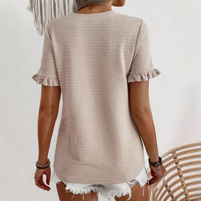 Round Neck Knitted Summer Short Sleeve